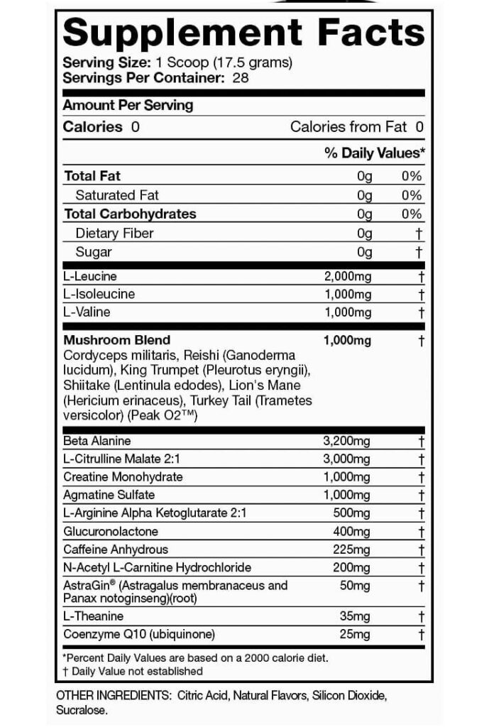 NG Nutra MO90 Ingredient Panel